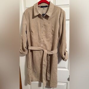 NWT Tommy Hilfiger Tan Corduroy Shirt Dress